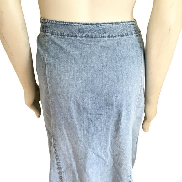 VTG GLORIA VANDERBILT A-line Denim Midi Skirt in Light Wash SZ 14 - Picture 6 of 12